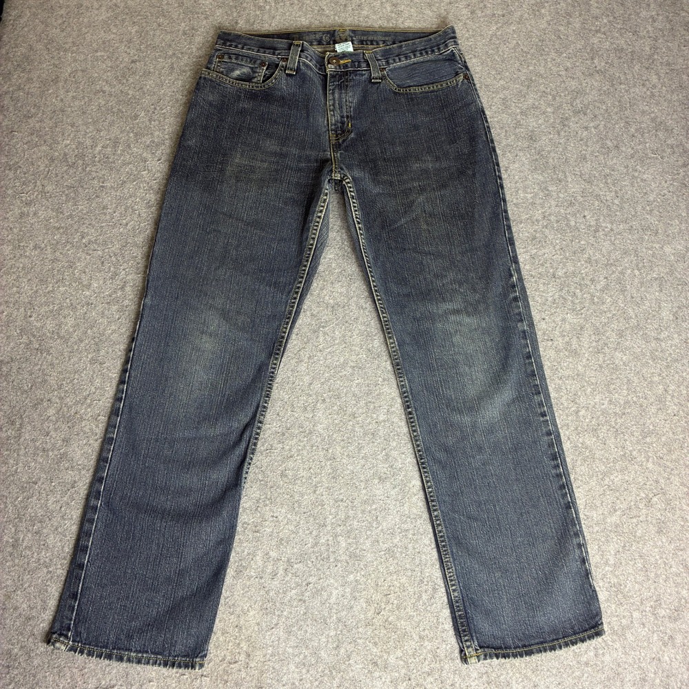Hardwood Co Men's 33x30 Straight Leg Dark Wash Denim Jeans Blue Cotton Pants
